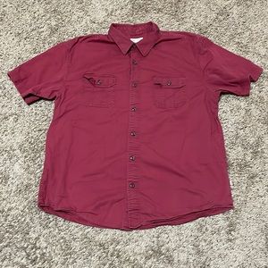 Magellan Outdoors Mens XL Red Button Down Short Sleeve Shirt Sportswear